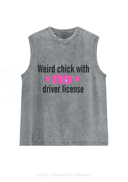 Weird Chick Y2K Washed Muscle Tank Cherrykitten