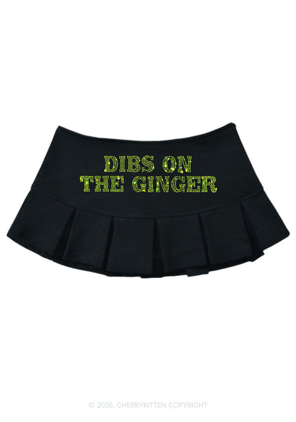 Rhinestone Dibs On The Ginger St Patricks Y2K Mini Pleated Skirts Cherrykitten