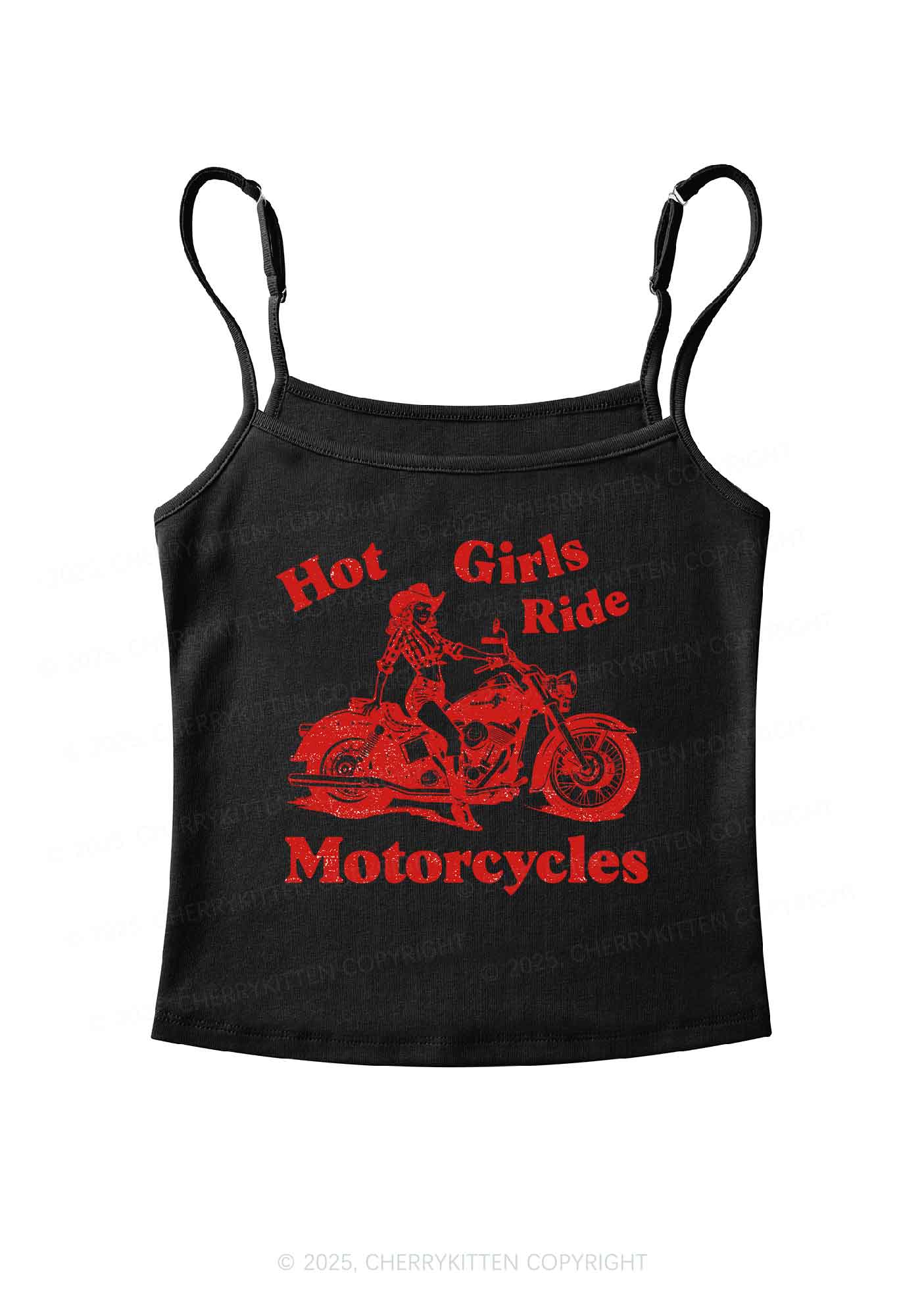 Hot Girls Ride Motorcycles Y2K Spaghetti Strap Cami Cherrykitten
