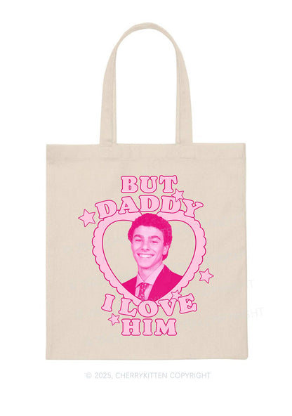 Daddy I Love Him Luigi Y2K Canvas Tote Bag Cherrykitten