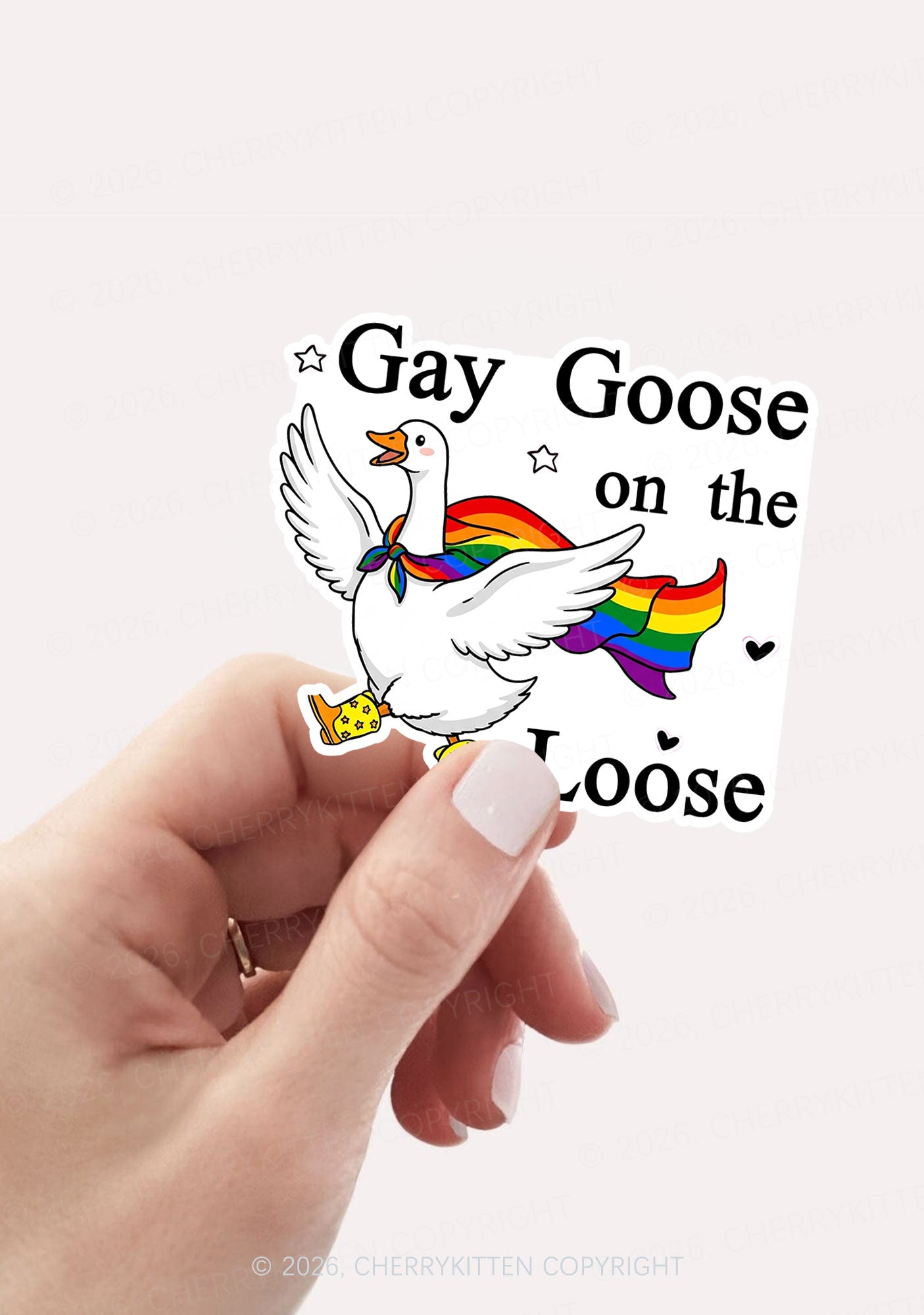 Gay Goose On The Loose Pride 1pc Y2K Sticker Cherrykitten