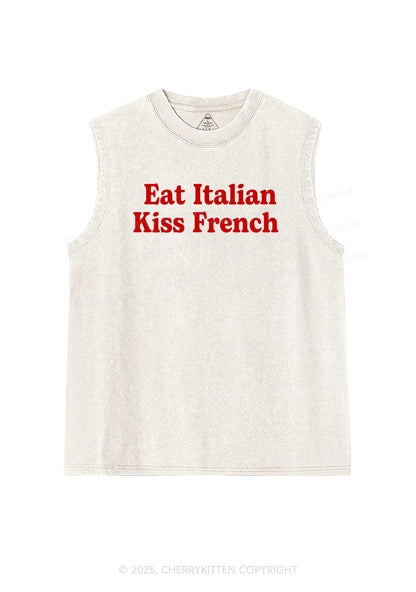 Eat Italian Kiss French Y2K Washed Tank Cherrykitten