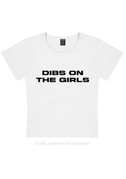 Dibs On The Girls Pride Y2K Baby Tee Cherrykitten