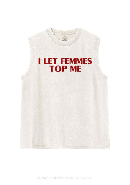 Glitter I Let Femmes Top Me Pride Y2K Washed Muscle Tank Cherrykitten