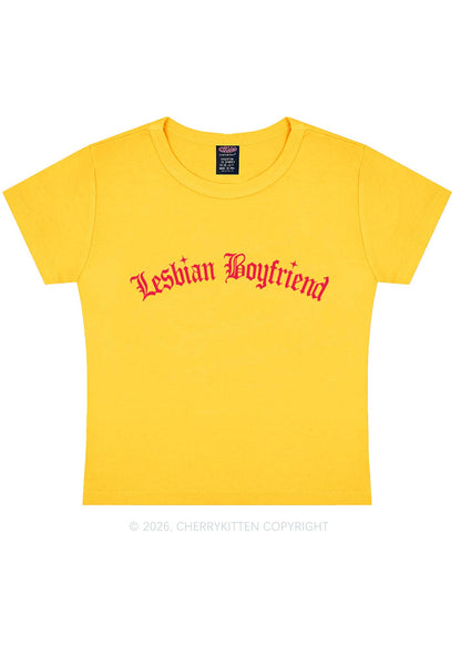 Lesbian Boyfriend Pride Y2K Baby Tee Cherrykitten