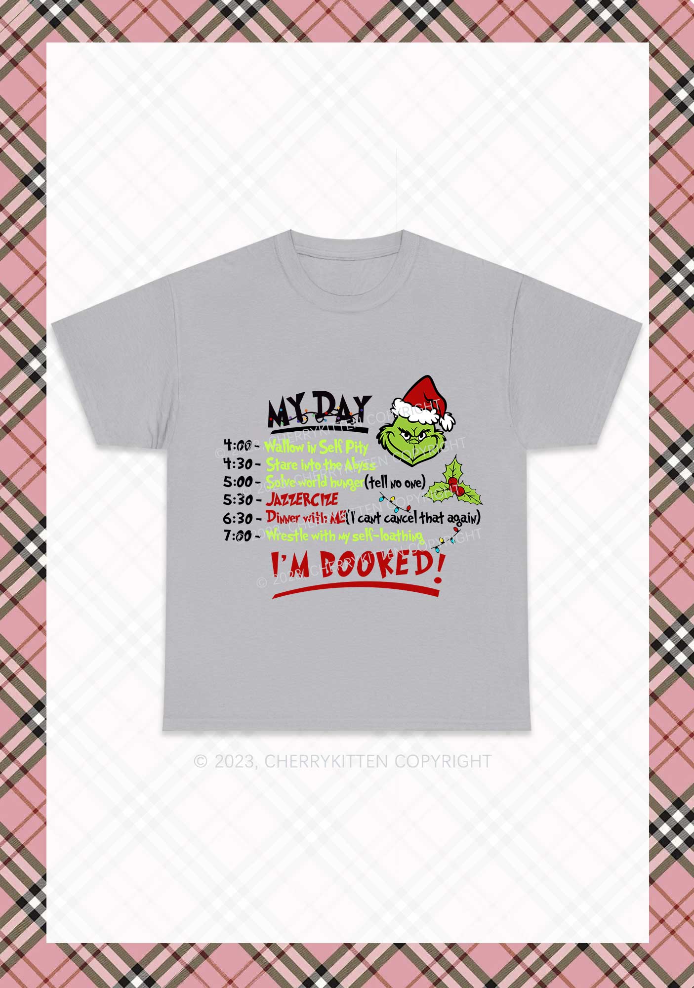 My Day I'm Booked Christmas Chunky Shirt Cherrykitten