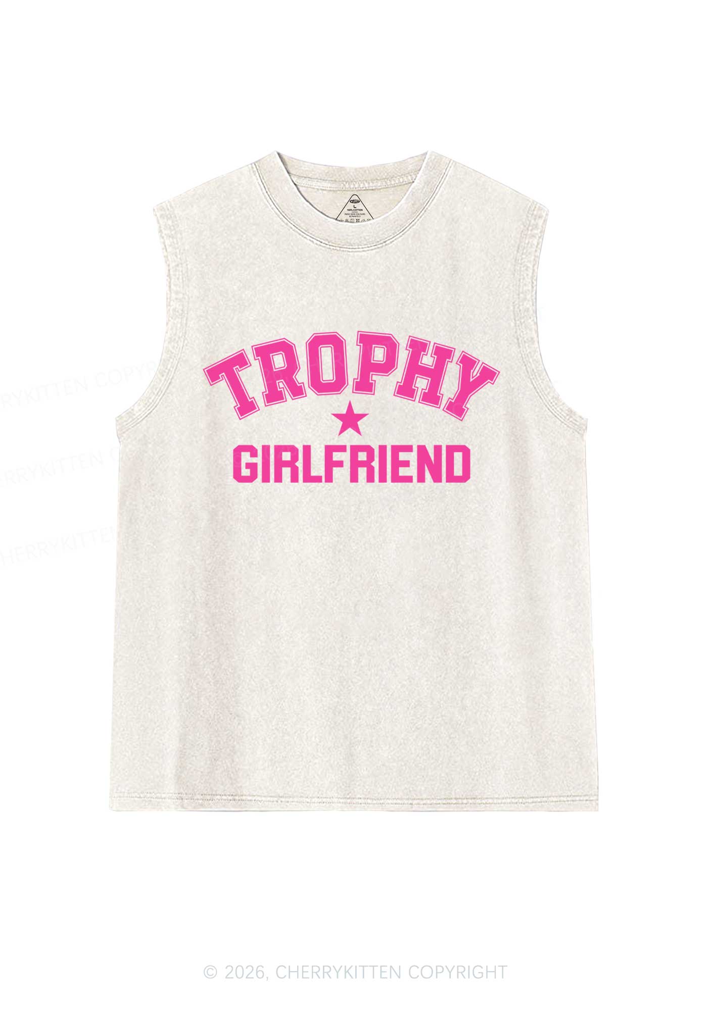 Trophy Girlfriend Y2K Washed Muscle Tank Cherrykitten