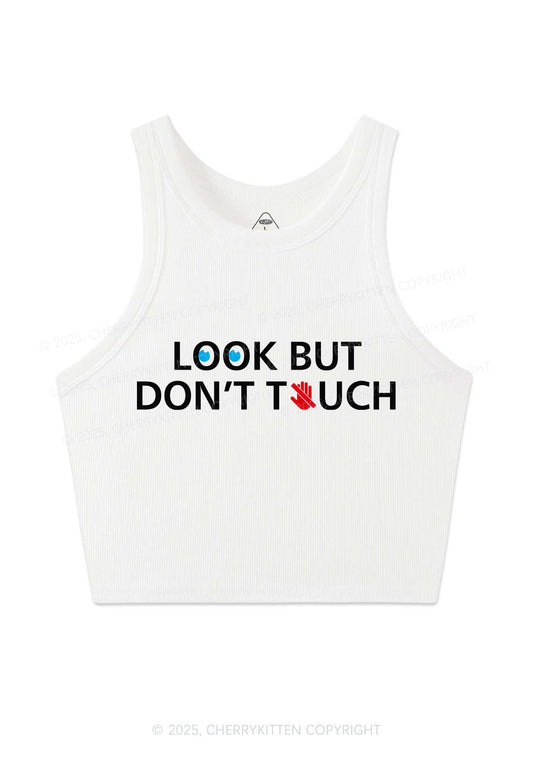 Look Dont Touch Y2K Crop Tank Top Cherrykitten