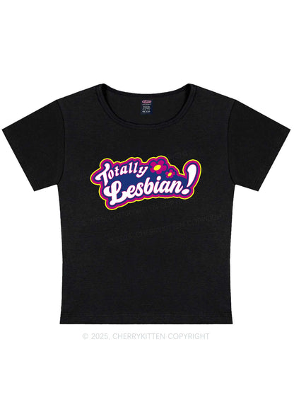 Totally Lesbian Pride Y2K Baby Tee Cherrykitten