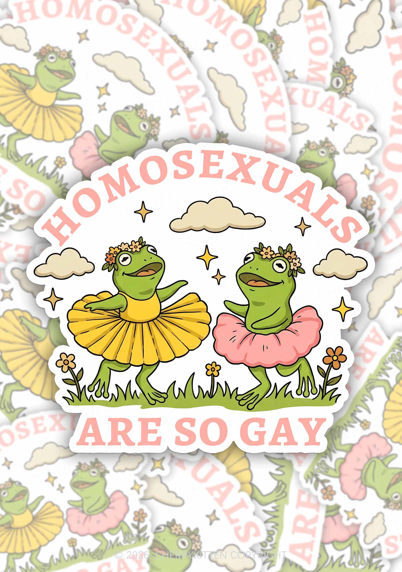 Homosexuals Are So Gay Pride 1pc Y2K Sticker Cherrykitten