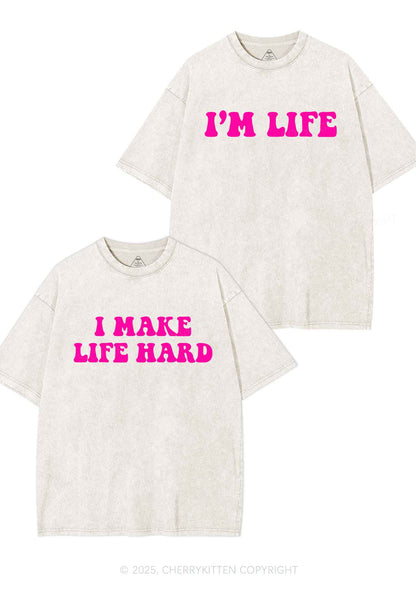 I Make Life Hard Y2K Valentine's Day Washed Tee Cherrykitten