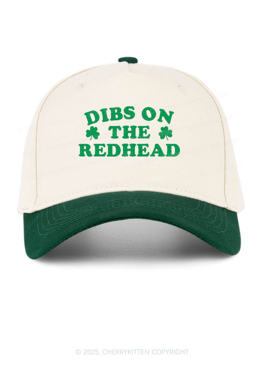 Embroidered Dibs On The Redhead St Patricks Y2K Color Block Baseball Cap Cherrykitten