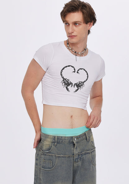 Skull Scorpion Heart Y2K Baby Tee Cherrykitten