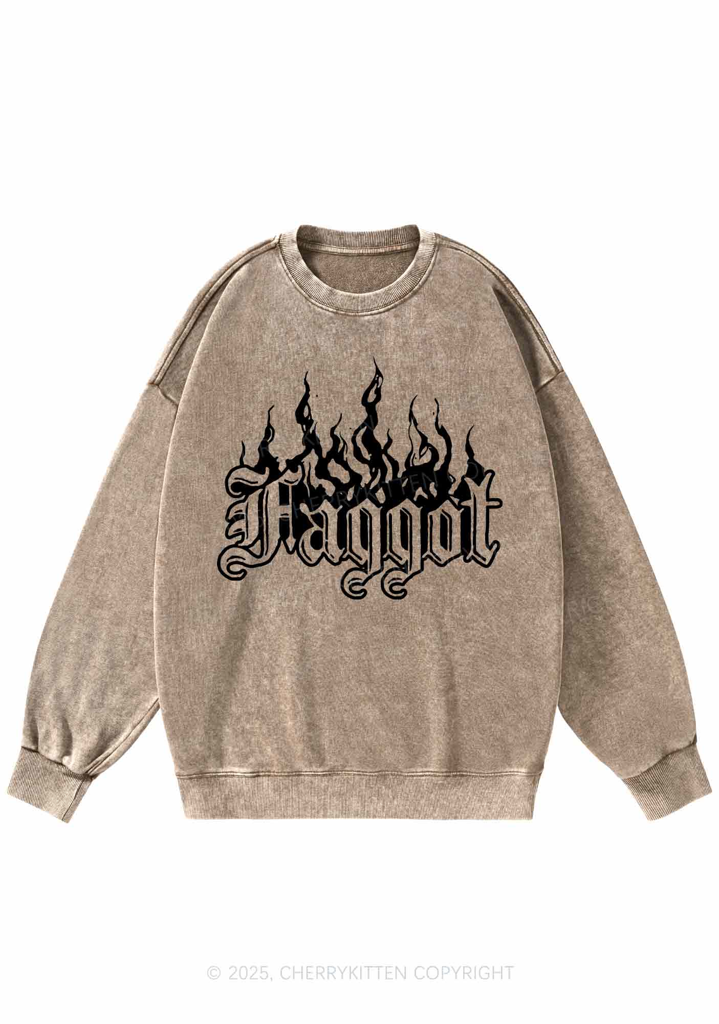 Halloween Goth Faggot Pride Y2K Washed Sweatshirts Cherrykitten