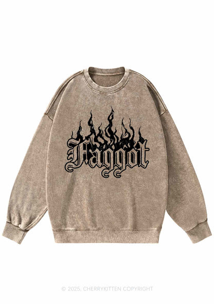 Halloween Goth Faggot Pride Y2K Washed Sweatshirts Cherrykitten