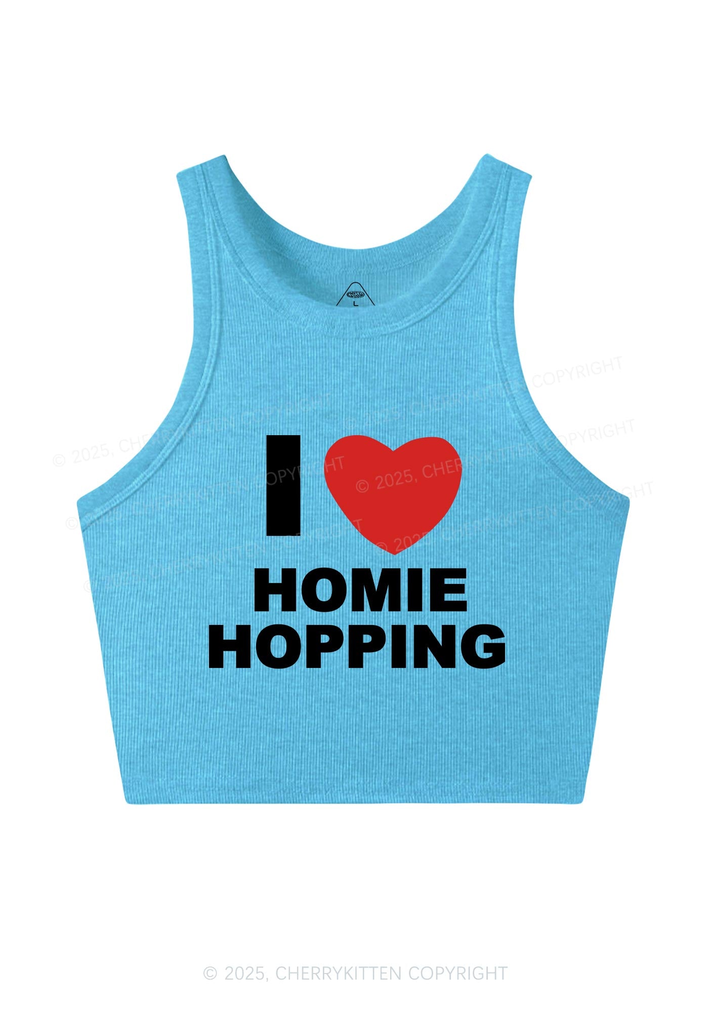 I Love Homie Hopping Y2K Crop Tank Top Cherrykitten