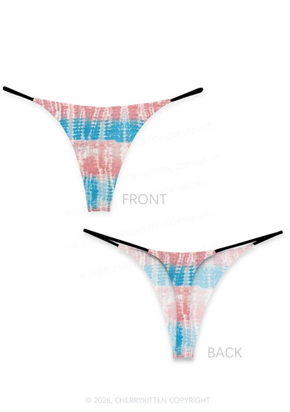 Tie Dye Trans Pride Y2K Print Bikini String Thong Cherrykitten