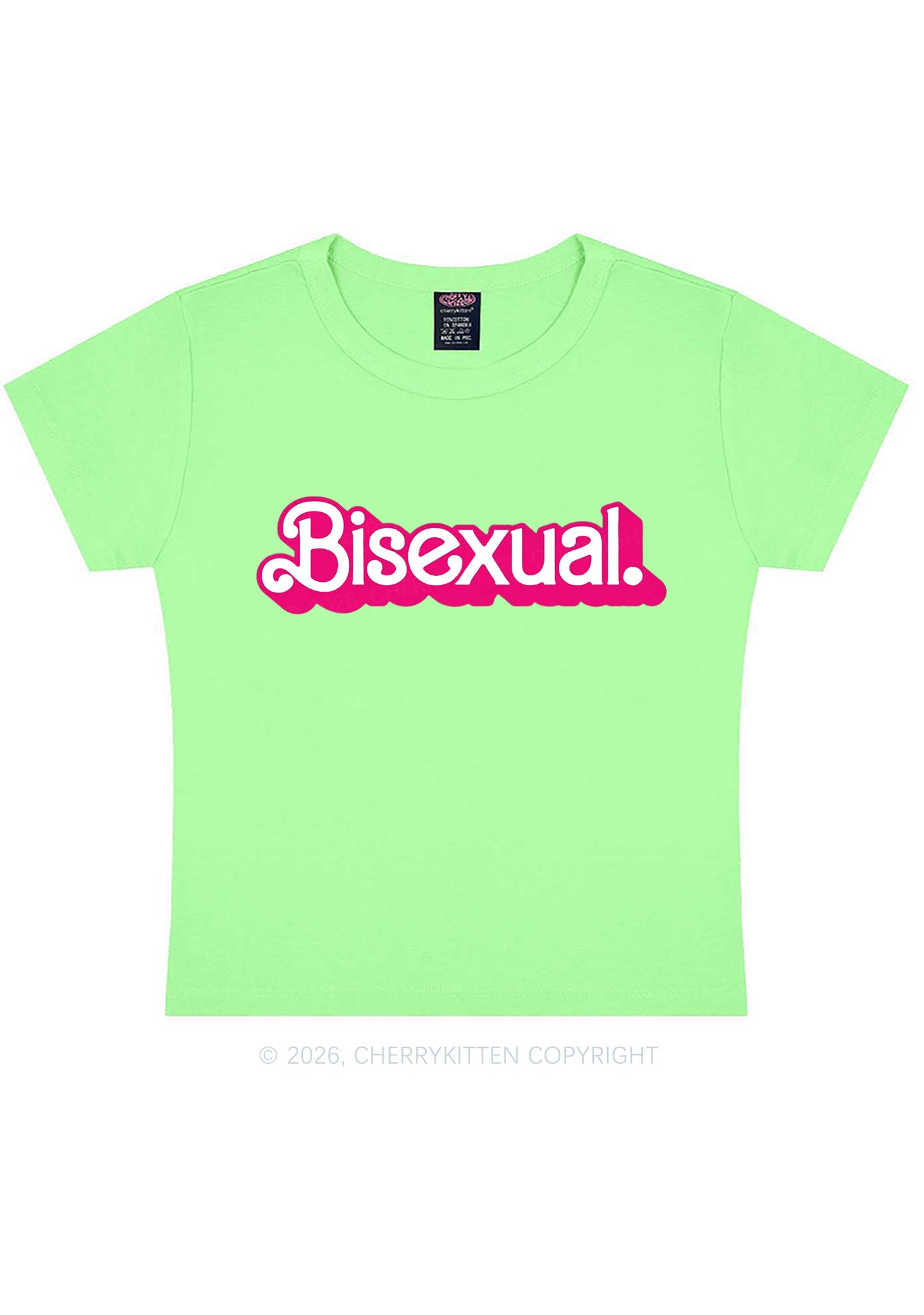 Pink Bisexual Pride Y2K Baby Tee Cherrykitten