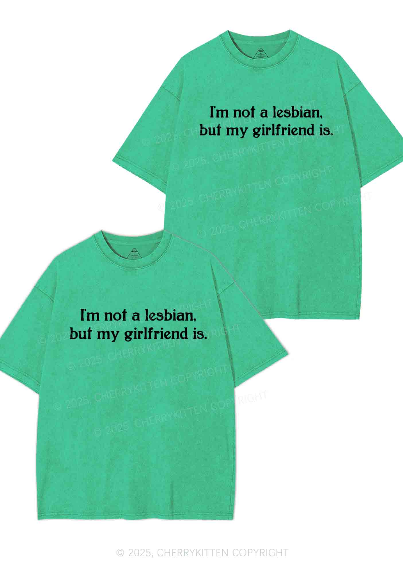 My GF Is Lesbian Y2K Valentine's Day Washed Tee Cherrykitten
