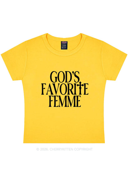 Gods Favorite Femme Pride Y2K Baby Tee Cherrykitten