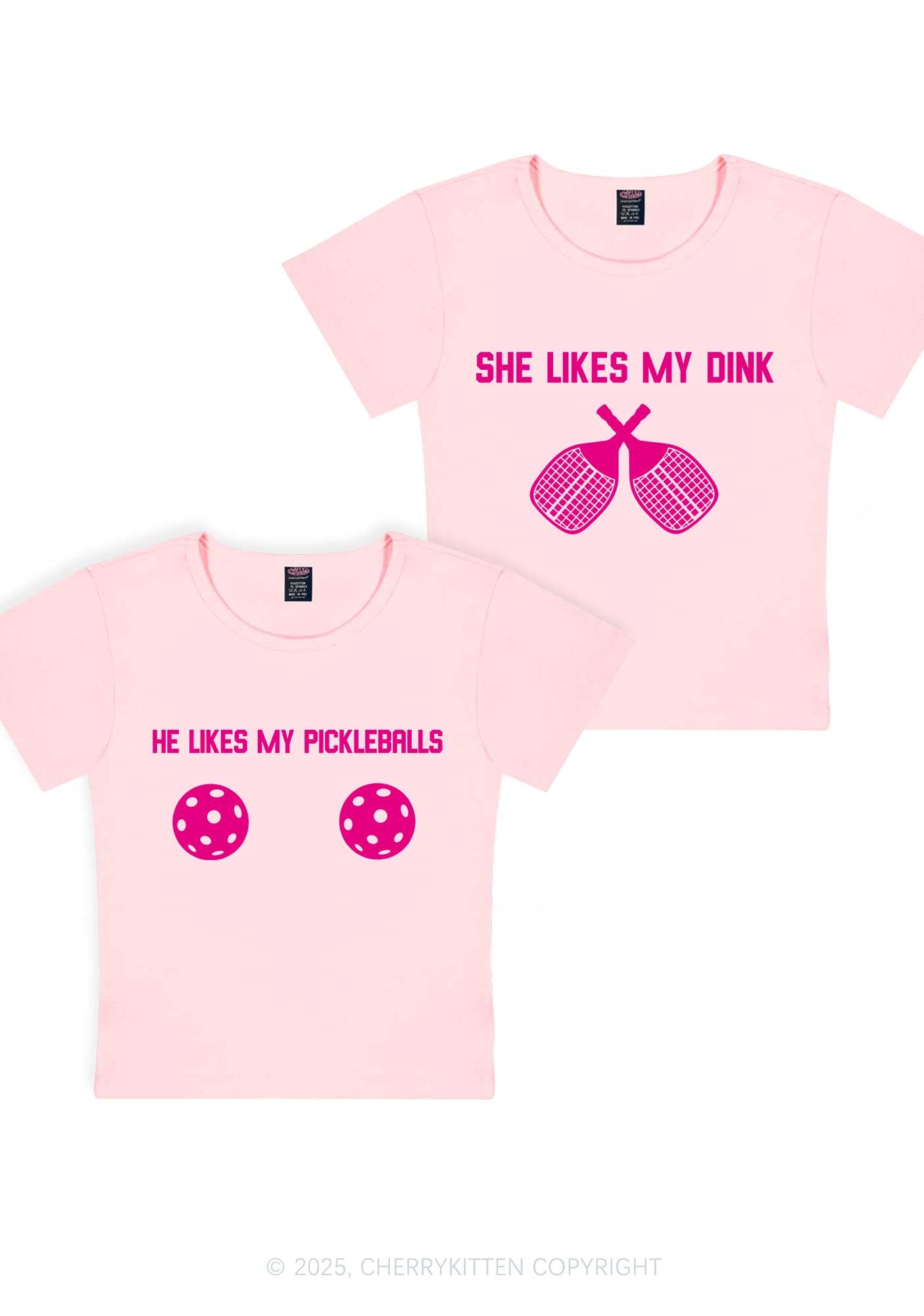 Pickleball Couple Y2K Valentine's Day Baby Tee Cherrykitten