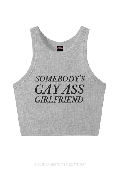 Somebodys Gay Axx Girlfriend Pride Y2K Crop Tank Top Cherrykitten