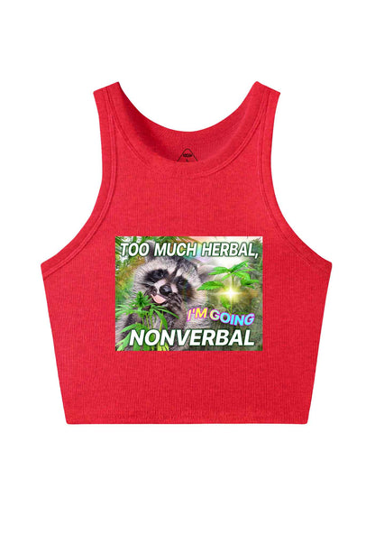 Im Going Nonverbal Y2K Crop Tank Top Cherrykitten