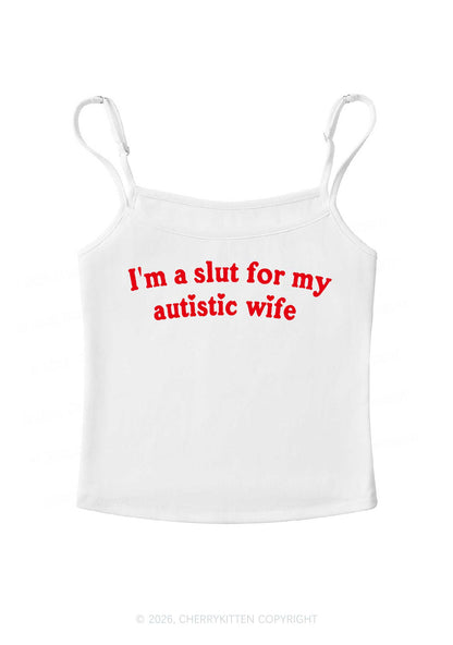 Slxt For My Autistic Wife Y2K Spaghetti Strap Cami Cherrykitten