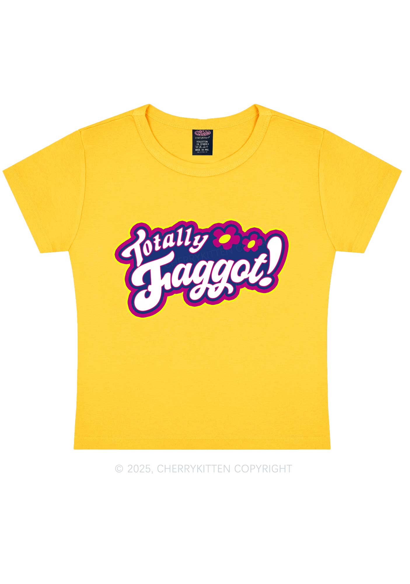 Totally Faggot Pride Y2K Baby Tee Cherrykitten