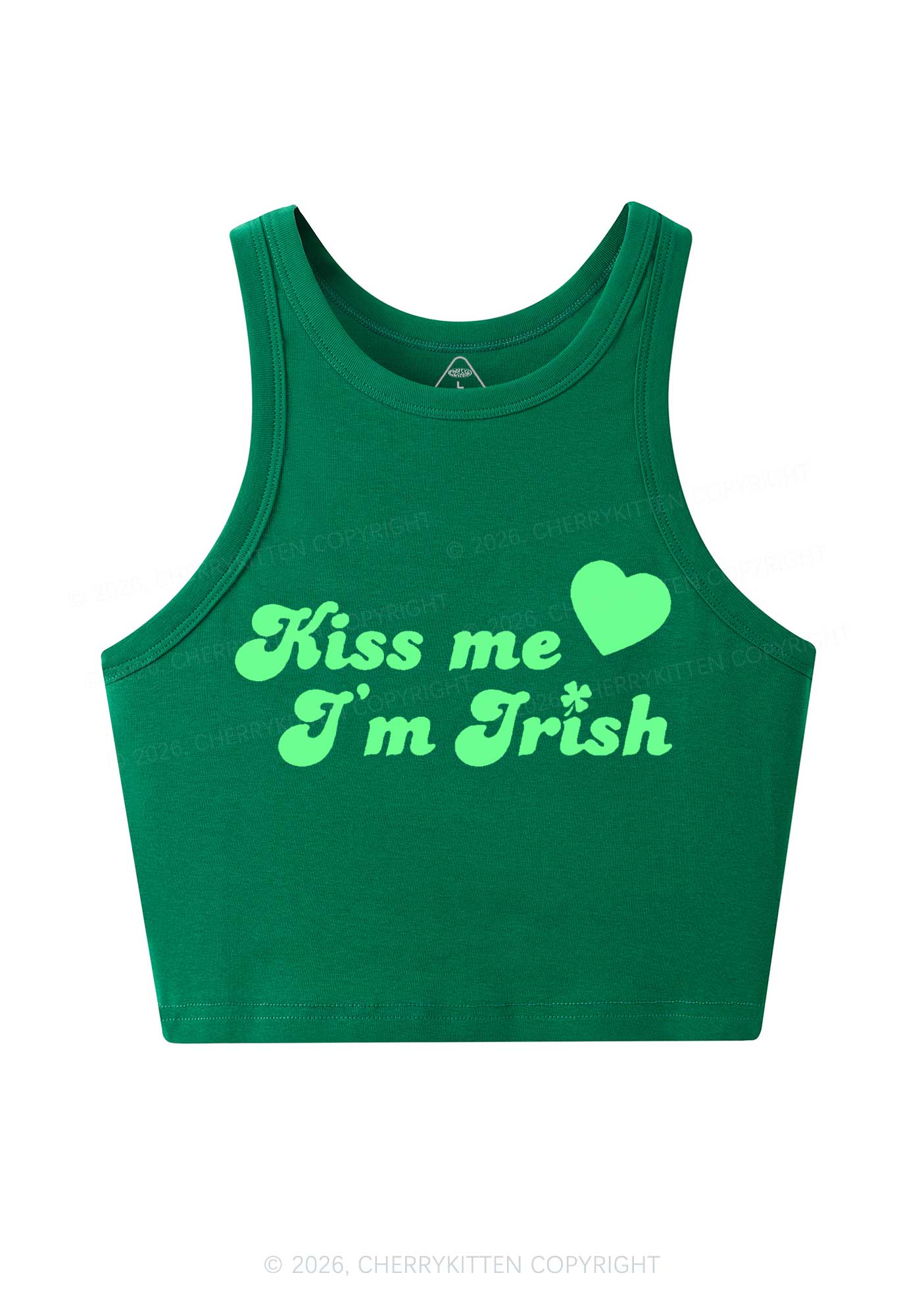 Kiss Me I'm Irish St Patricks Y2K Crop Tank Top Cherrykitten