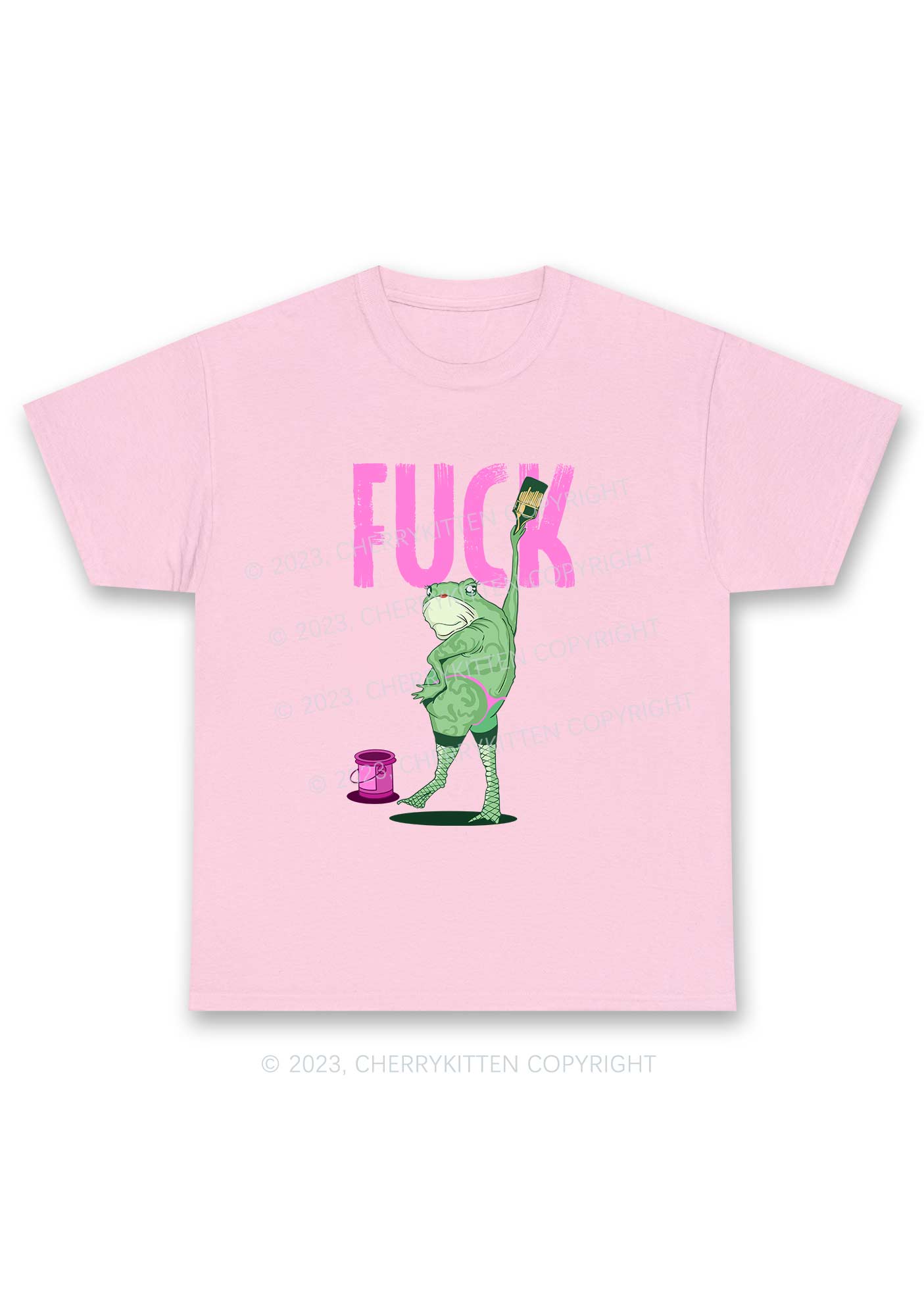 Frog Painting Fxck Y2K Chunky Shirt Cherrykitten