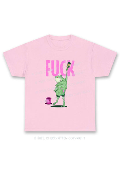 Frog Painting Fxck Y2K Chunky Shirt Cherrykitten