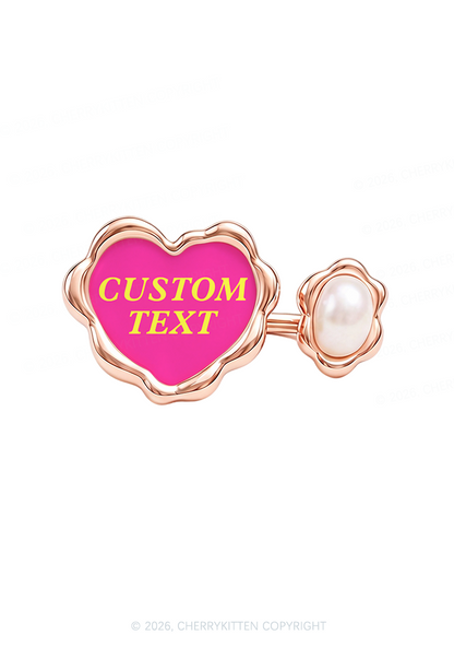 Custom Text Y2K Rings Cherrykitten