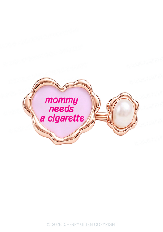 Mommy Needs A Cigarette Y2K Rings Cherrykitten