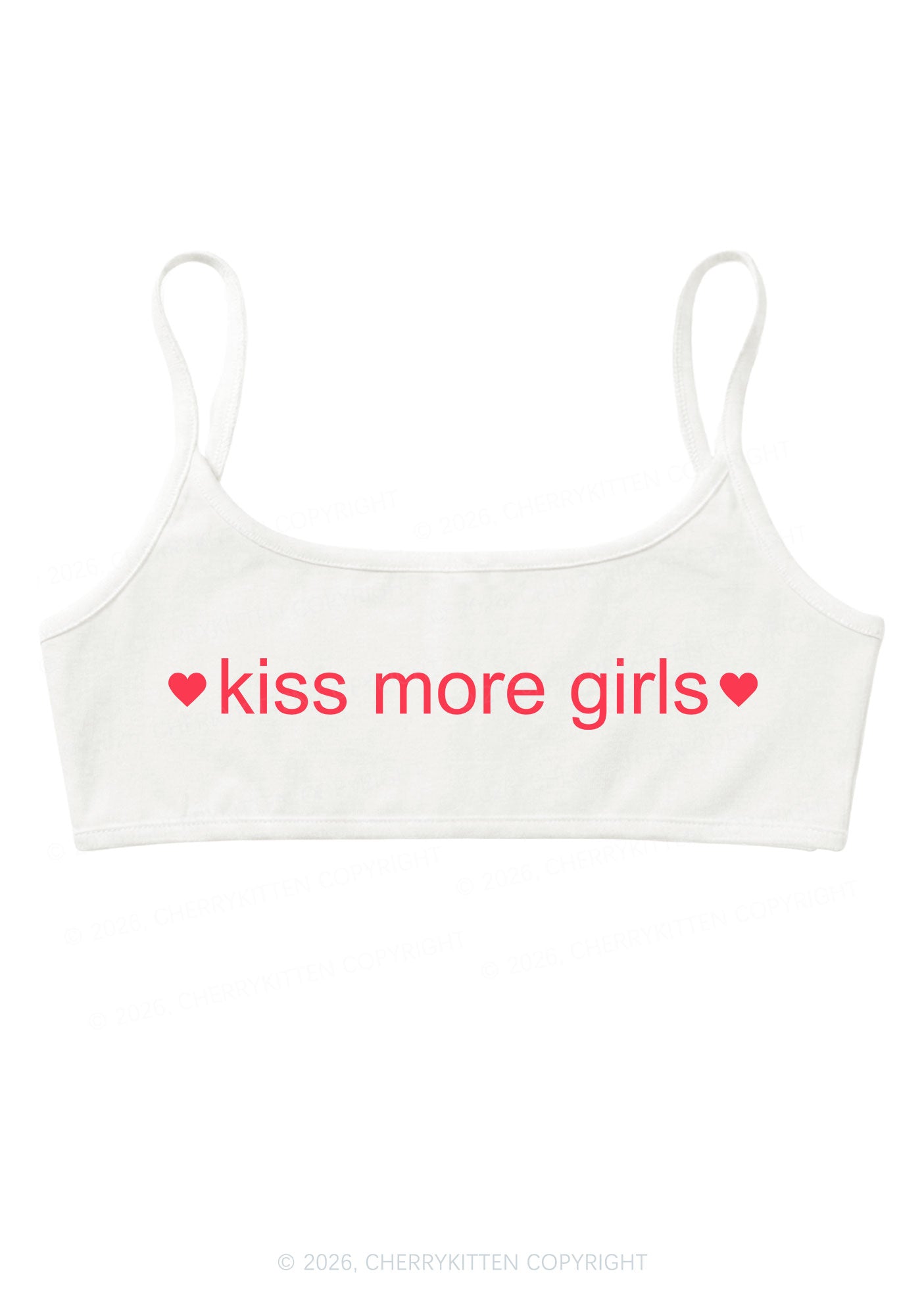 Kiss More Girls Pride Y2K Super Crop Cami Cherrykitten