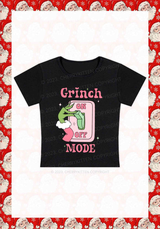 On Off Mode Christmas Y2K Baby Tee Cherrykitten