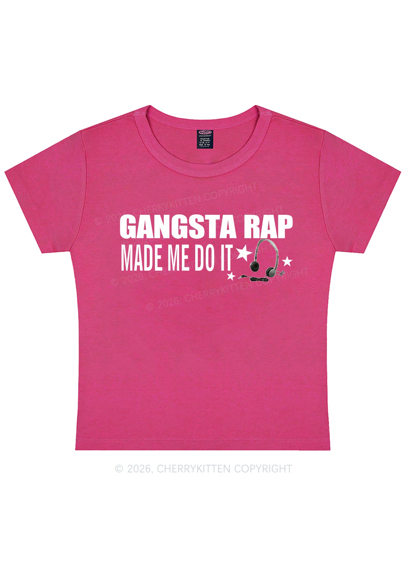 Gangsta Rap Made Me Do It Y2K Baby Tee Cherrykitten