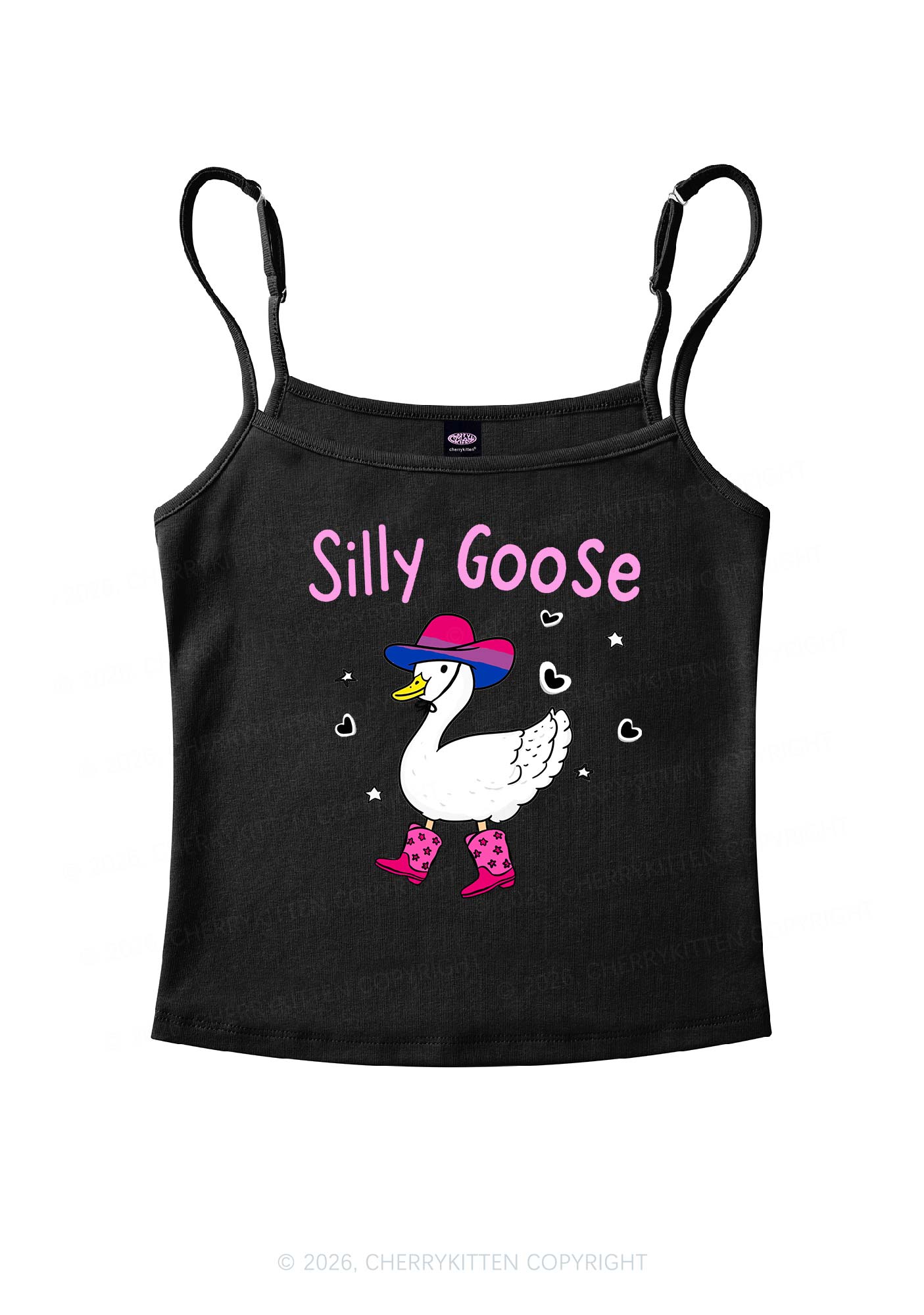 Silly Goose Bisexual Pride Y2K Spaghetti Strap Cami Cherrykitten