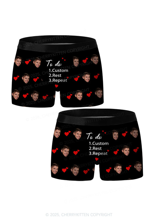 Custom To Do List Valentine's Day Y2K Print Couples Boxer Briefs Set Cherrykitten
