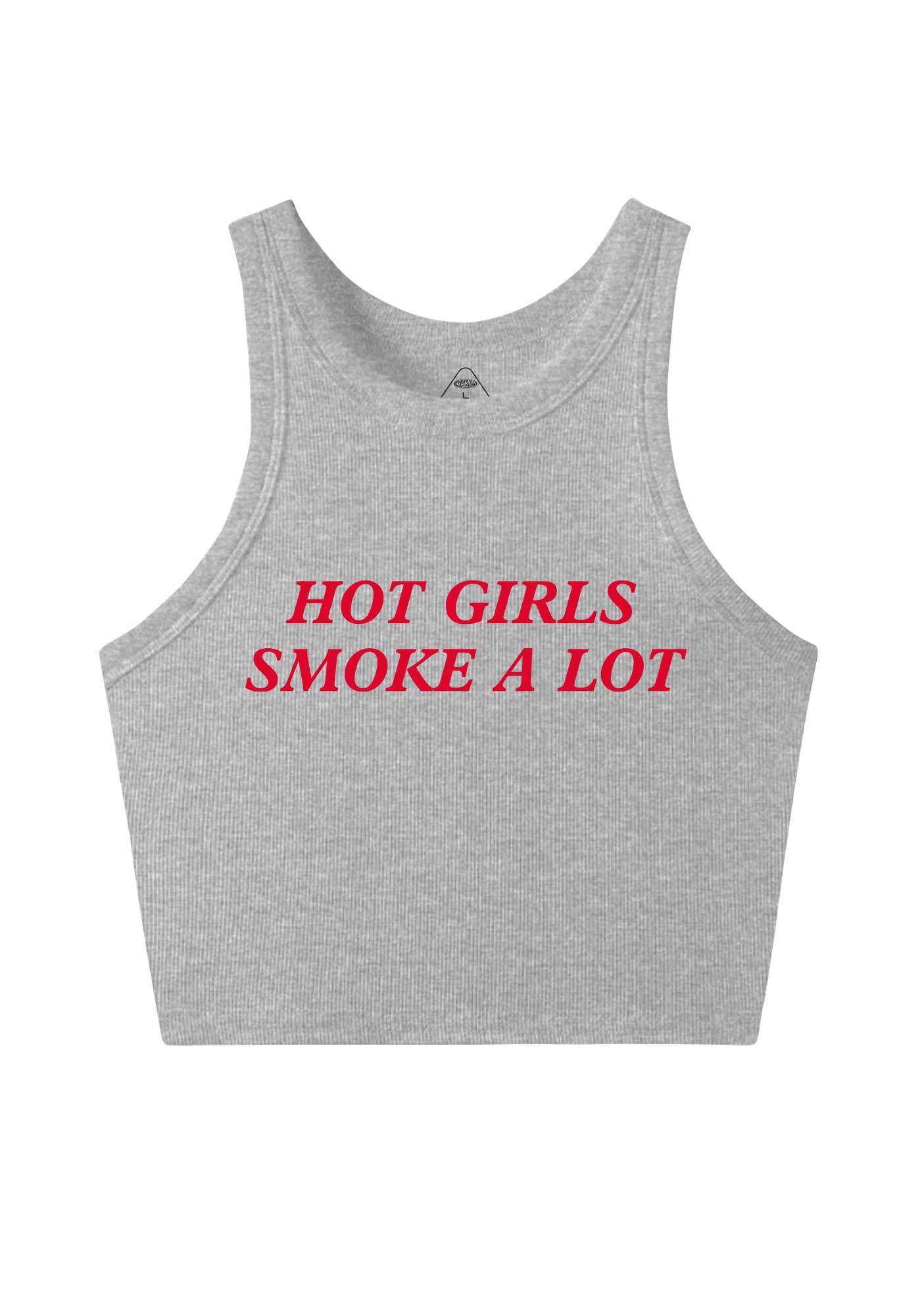 Hot Girls Smoke A Lot Y2K Crop Tank Top Cherrykitten