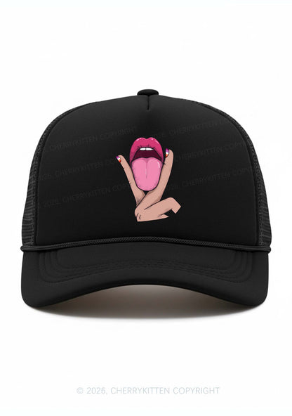 Lesbian Kissing Pride Y2K Trucker Hat Cherrykitten