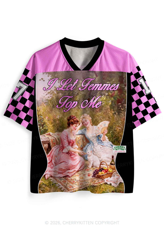 I Let Femmes Top Me Picnic Girls Pride Y2K Sport Jersey Shirts Cherrykitten