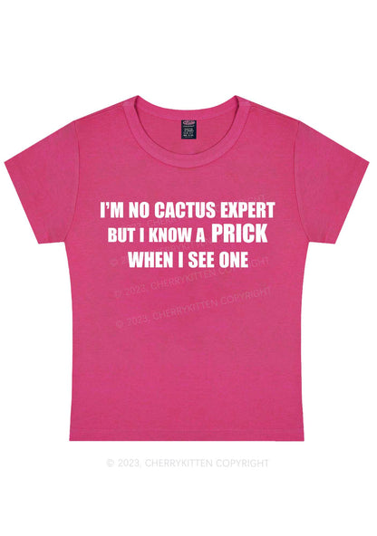 Curvy Cactus Expert Y2K Baby Tee Cherrykitten