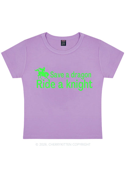 Save Dragon Ride Knight Y2K Baby Tee Cherrykitten