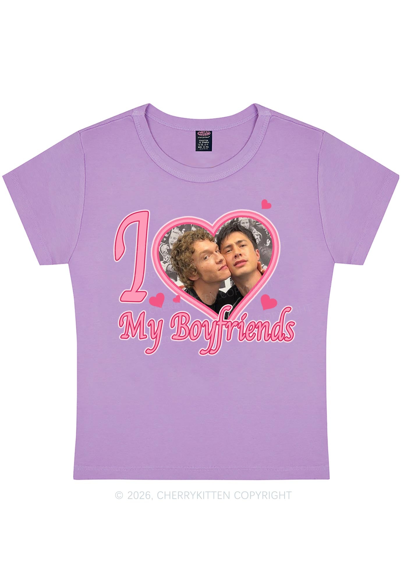 I Love My Boyfriends HR Y2K Baby Tee Cherrykitten