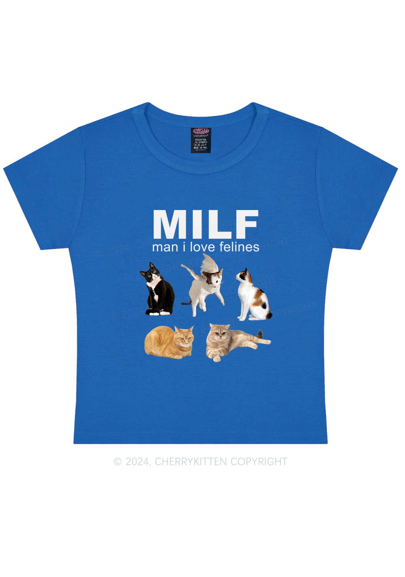 Mxxf Felines Y2K Baby Tee Cherrykitten
