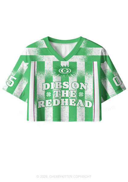 Custom Dibs On The Redhead St Patricks Y2K Crop Sport Jersey Shirts Cherrykitten