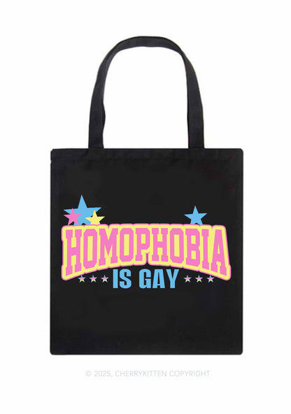 Homophobia Is Gay Pride Y2K Canvas Tote Bag Cherrykitten