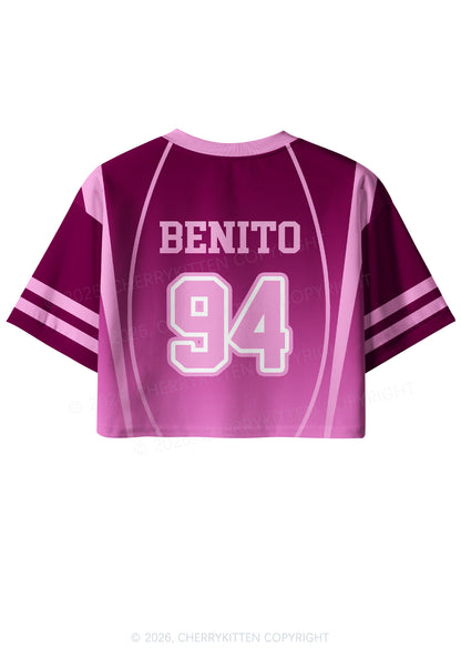 Purple Bunny Head Y2K Crop Sport Jersey Shirts Cherrykitten