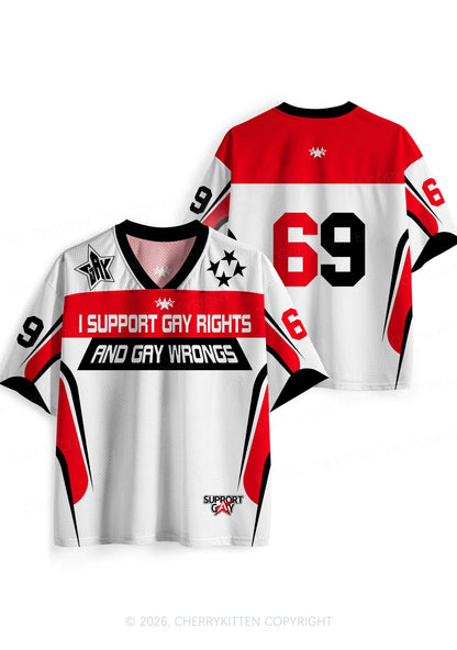 I Support Gay Rights Pride Y2K Sport Jersey Shirts Cherrykitten